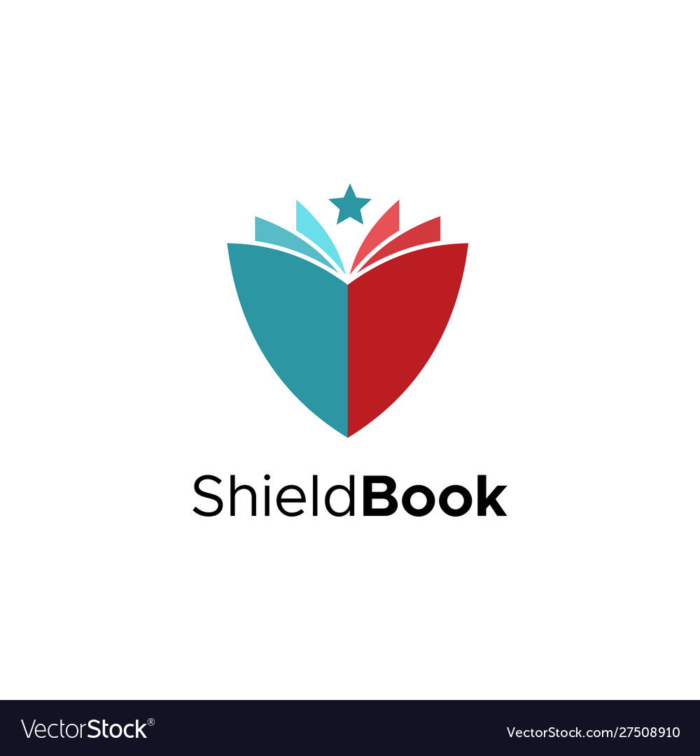 Shield book logo security education design