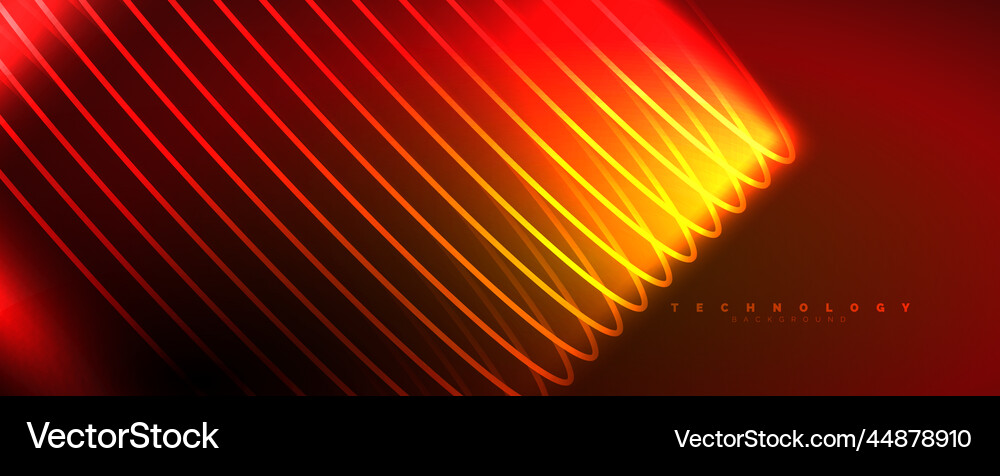Shiny neon waves dynamic electric motion energy Vector Image