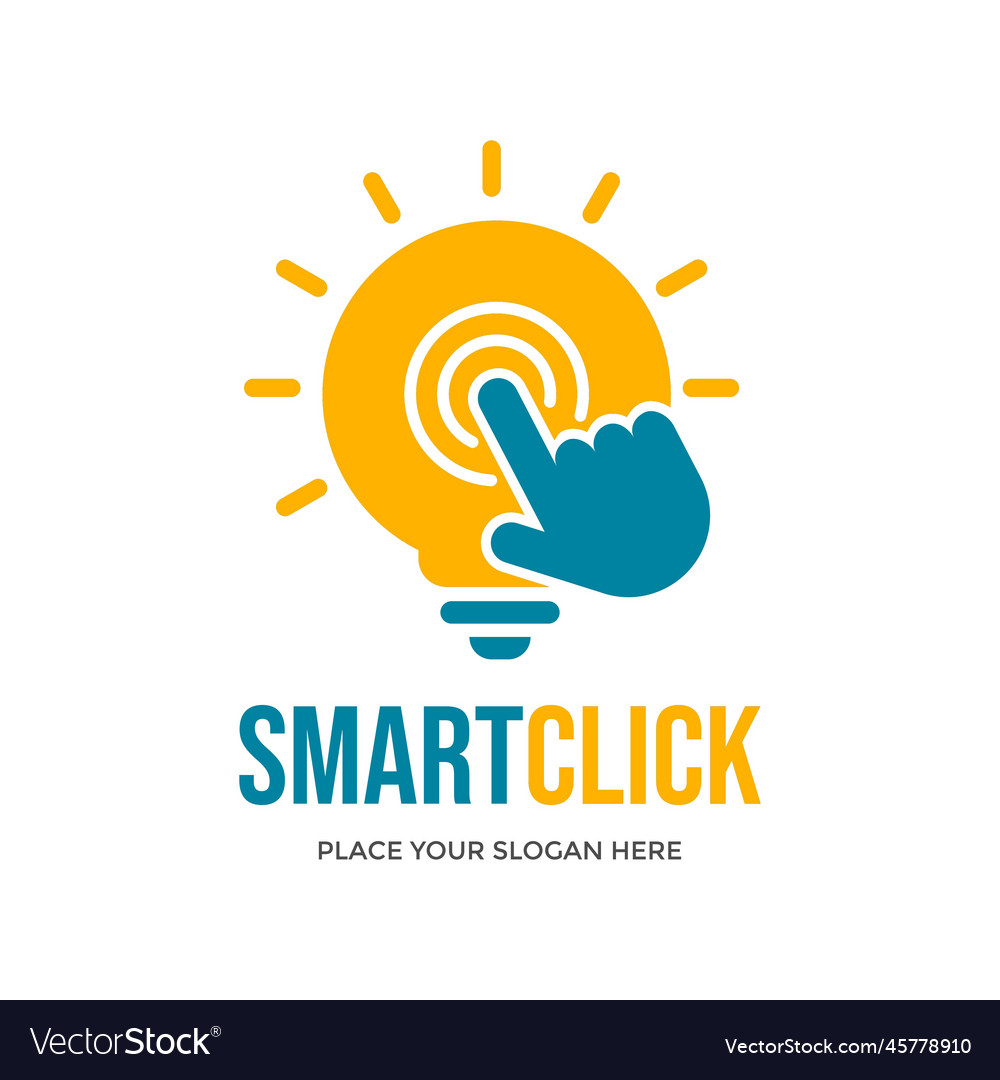 Smart click logo template this design use finger vector image Smart click logo template this design use finger