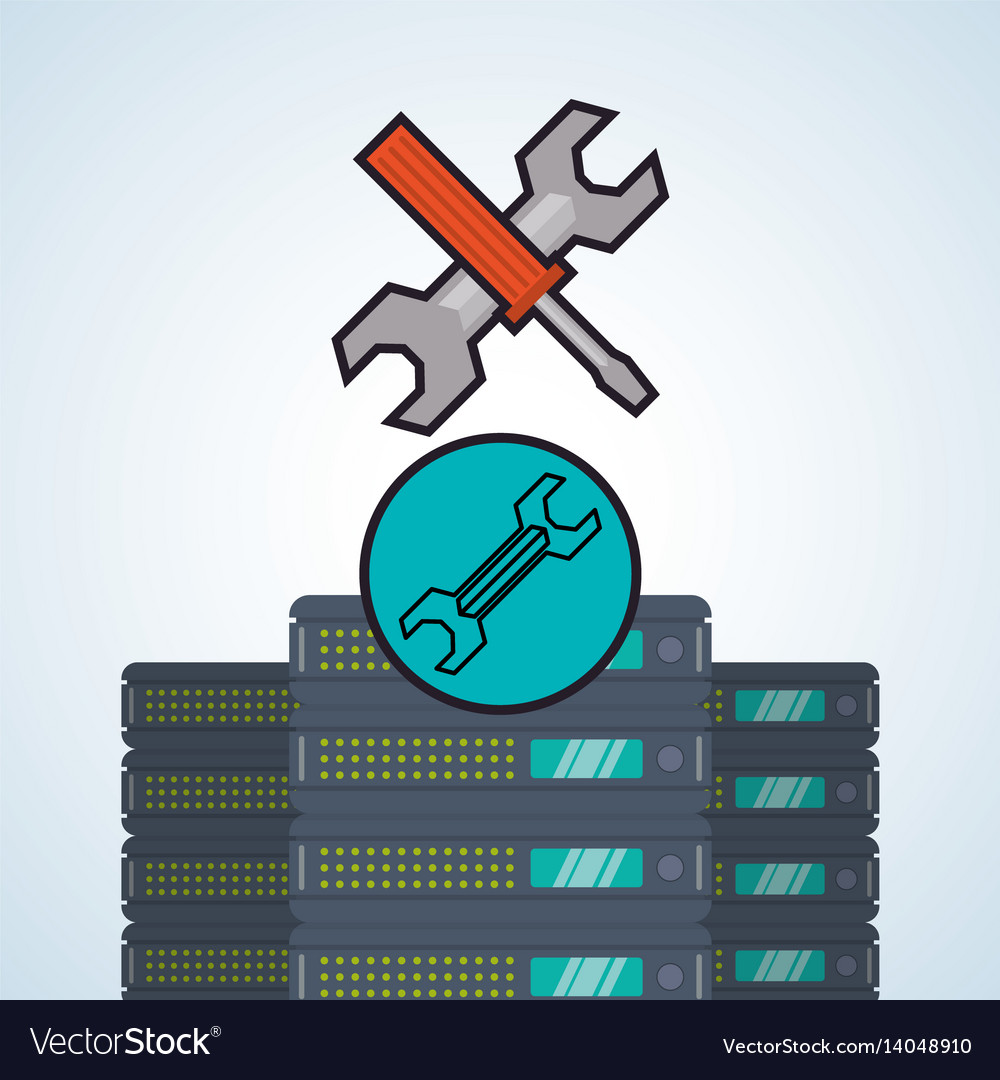 Web hosting design data center icon isolate