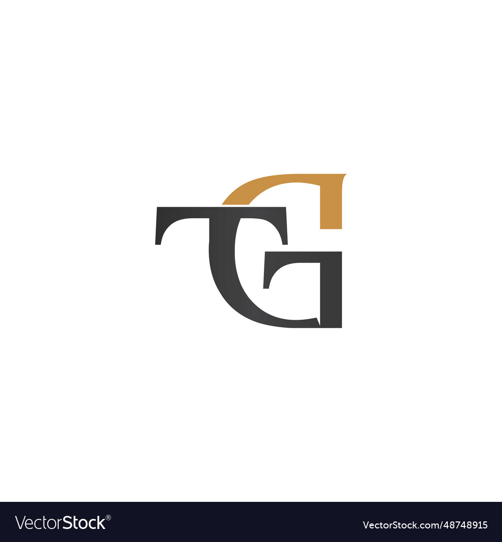 Alphabet initials logo tg gt t and g Royalty Free Vector