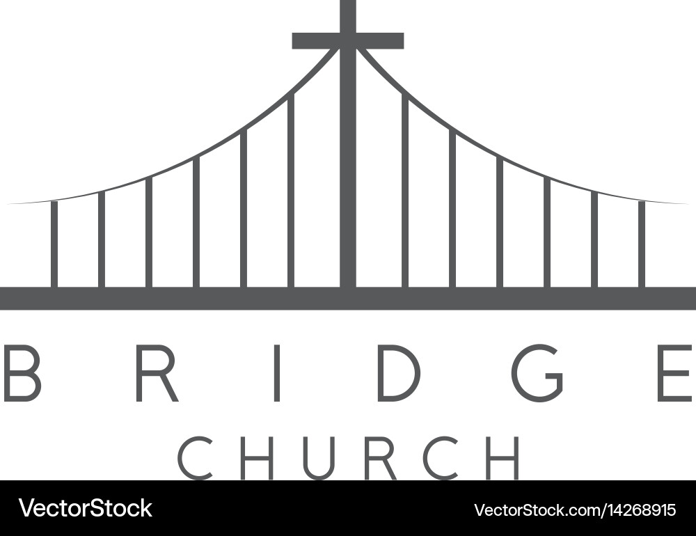 Bridge church religious concept design template Vector Image