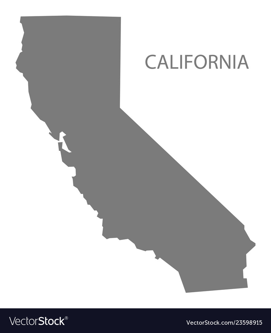 California State Map - Grey Outline