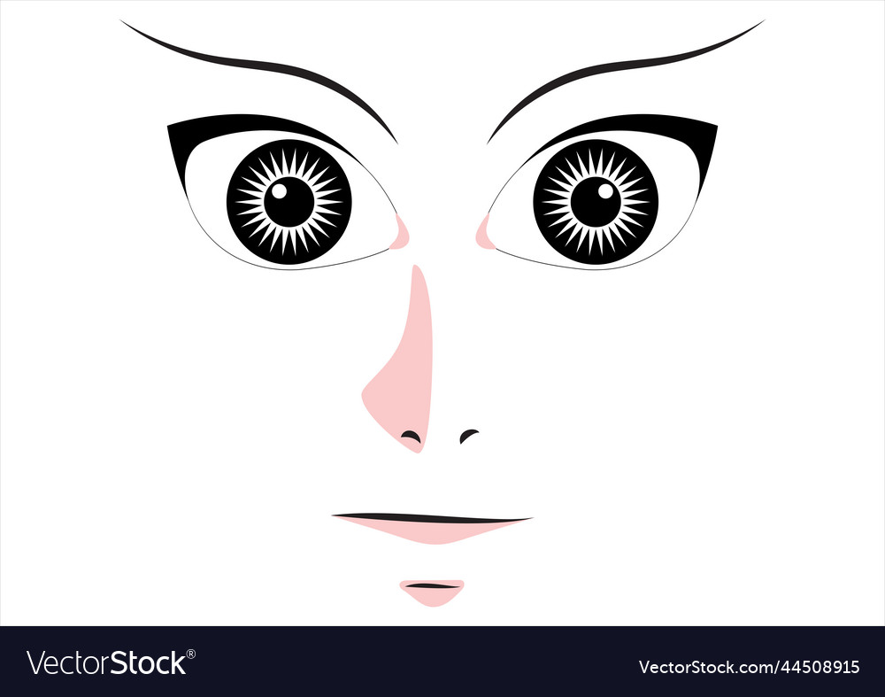 Cartoon face eyes nose mouth Royalty Free Vector Image