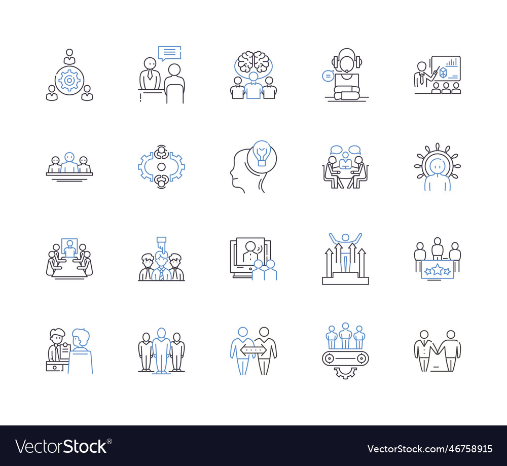 Community and networking outline icons collection