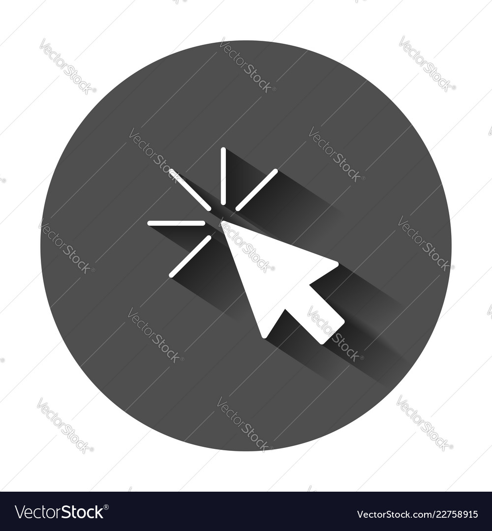 Computer mouse cursor icon in flat style arrow vector image Computer mouse cursor icon in flat style arrow
