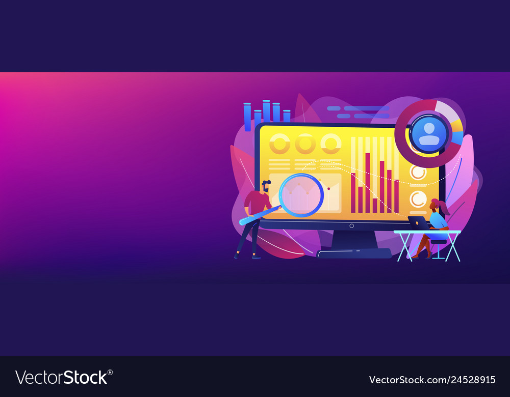 Financial Management System Concept Banner Header Vector Image