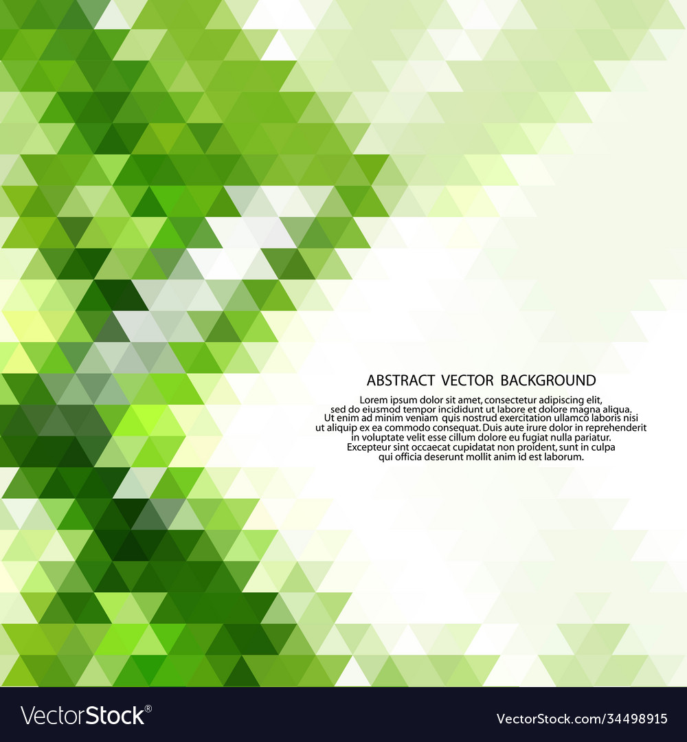 Green triangular background polygonal style vector image Green triangular background polygonal style