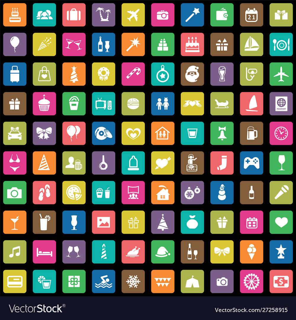 Holiday 100 icons universal set for web and ui