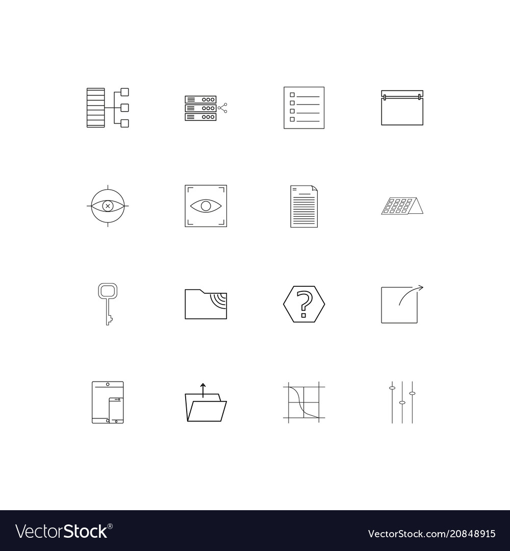 Internet technologies linear thin icons set