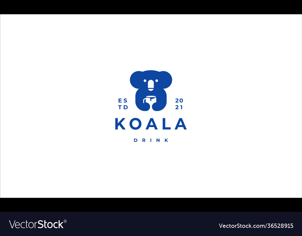 Koala drink a cup logo icon