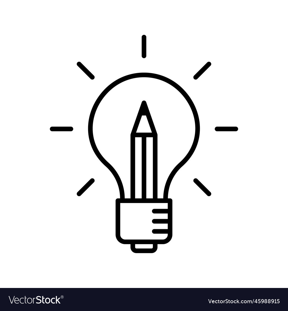 Lightbulb and pencil icon creative idea