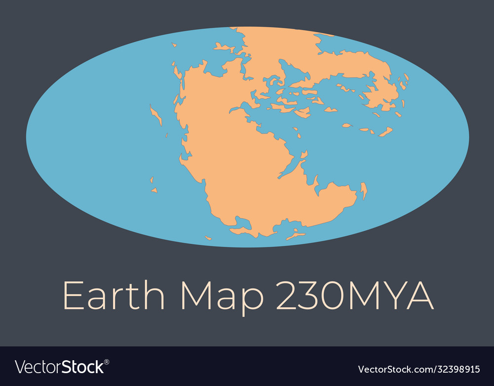 Map earth 230mya Royalty Free Vector Image - VectorStock