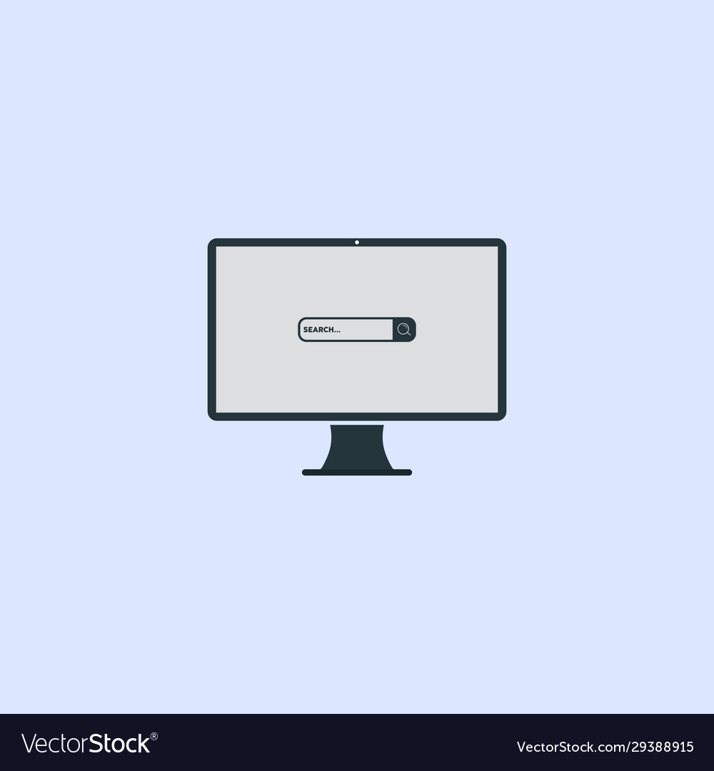 Search window on computer screen symbol vector image Search window on computer screen symbol