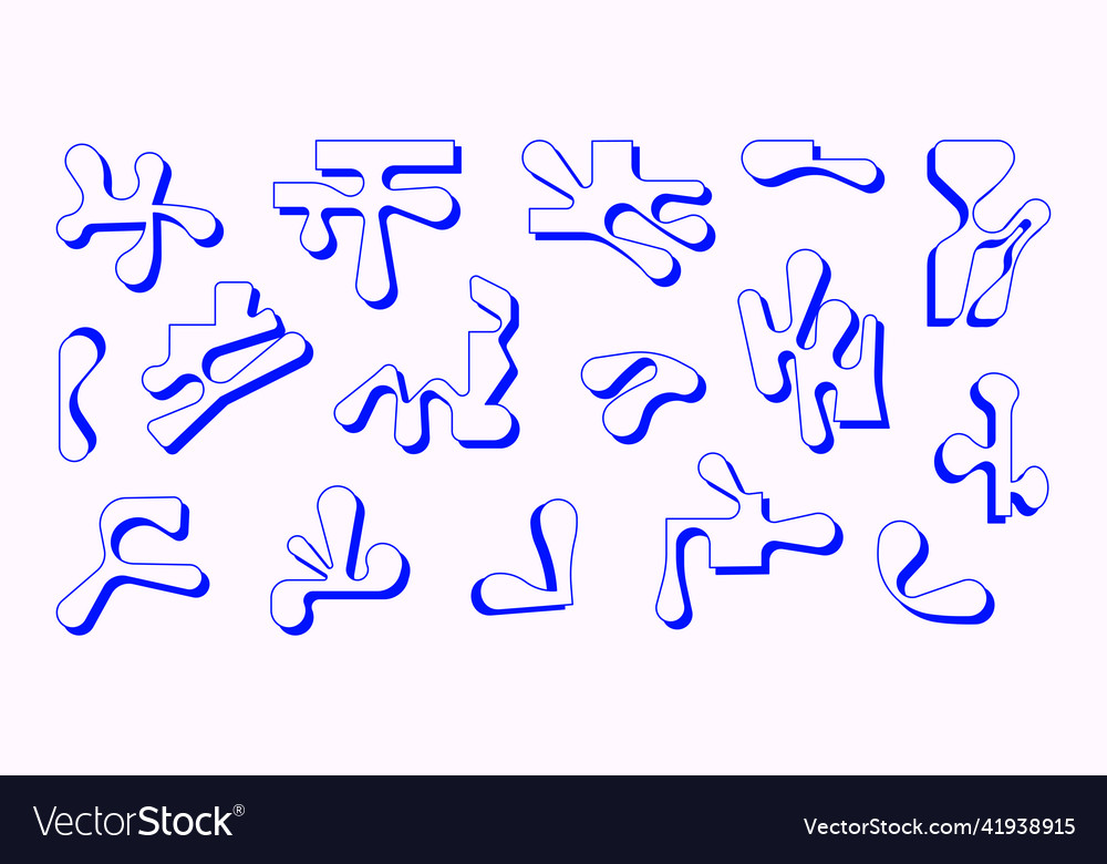 Set of linear objects in a modern style the shape