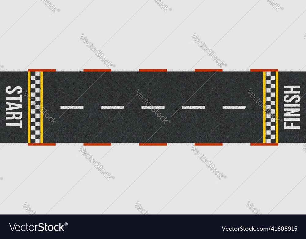 Top view of race track with start and finish line Vector Image