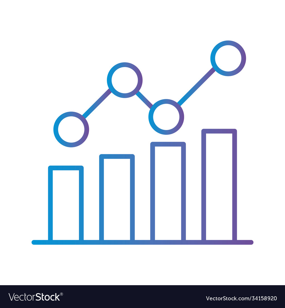Bars with line chart gradient style icon