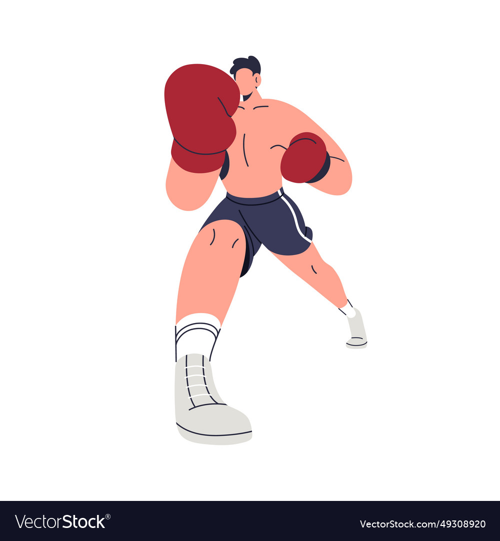 Boxer fighting punching with fist in box glove Vector Image