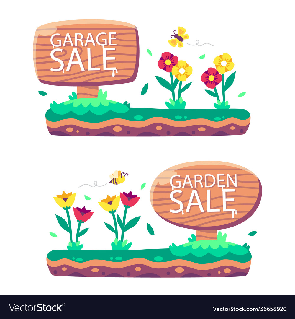 Cartoon yard sign Royalty Free Vector Image VectorStock