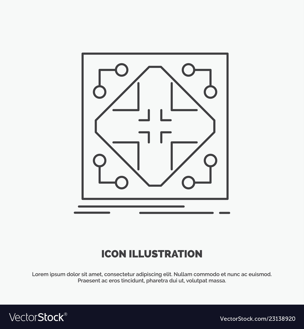 Data infrastructure network matrix grid icon line Vector Image Data infrastructure network matrix grid icon line