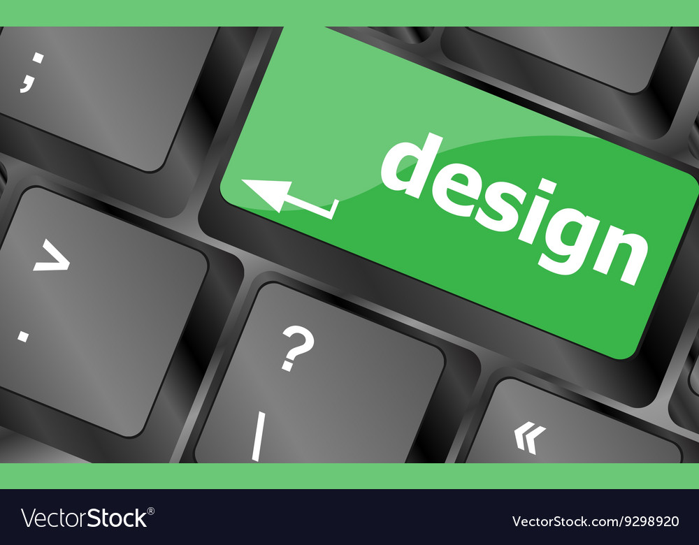Design word on keyboard keys button