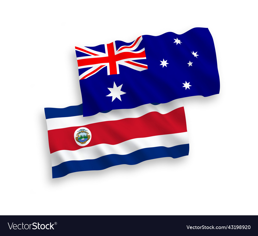 Flags of australia and republic costa rica