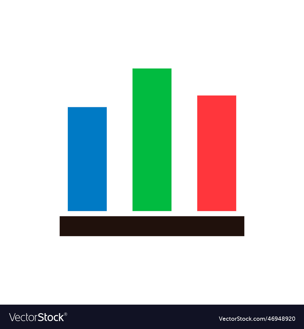 Flat design statistical graph icon