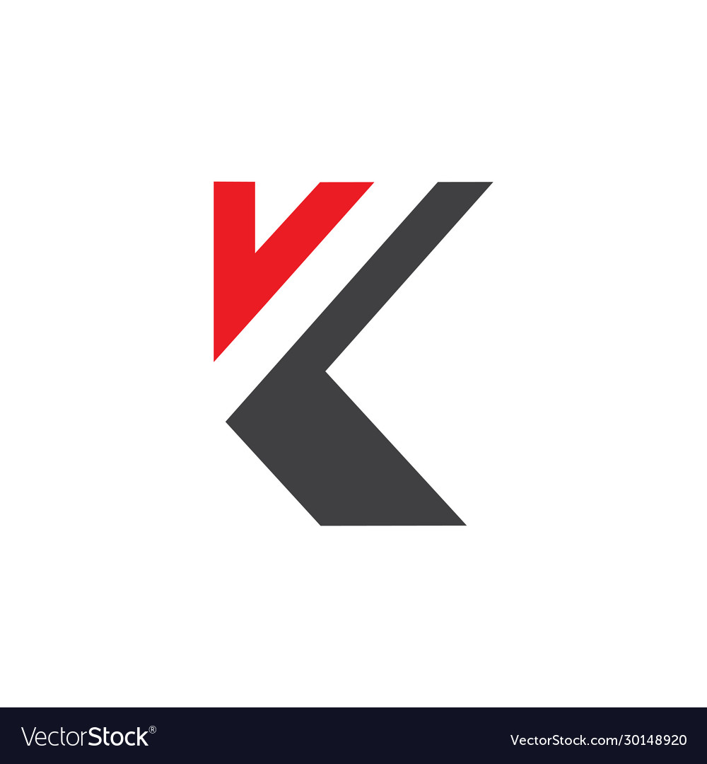 K letter initial logo design template