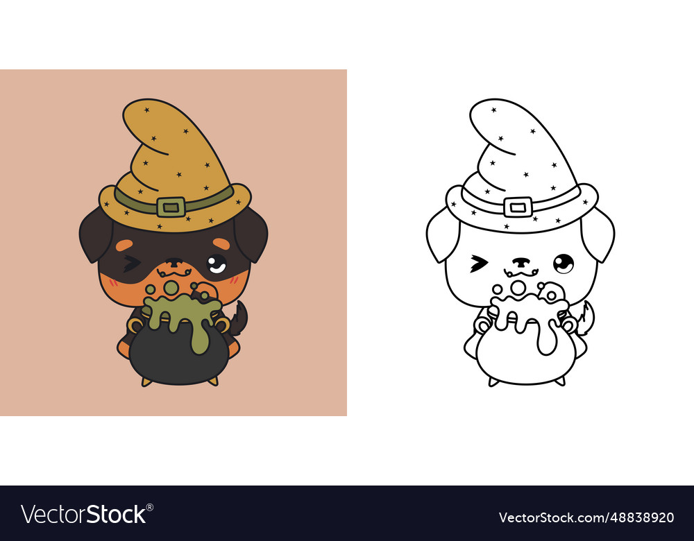 Kawaii halloween rottweiler dog clipart vector image Kawaii halloween rottweiler dog clipart