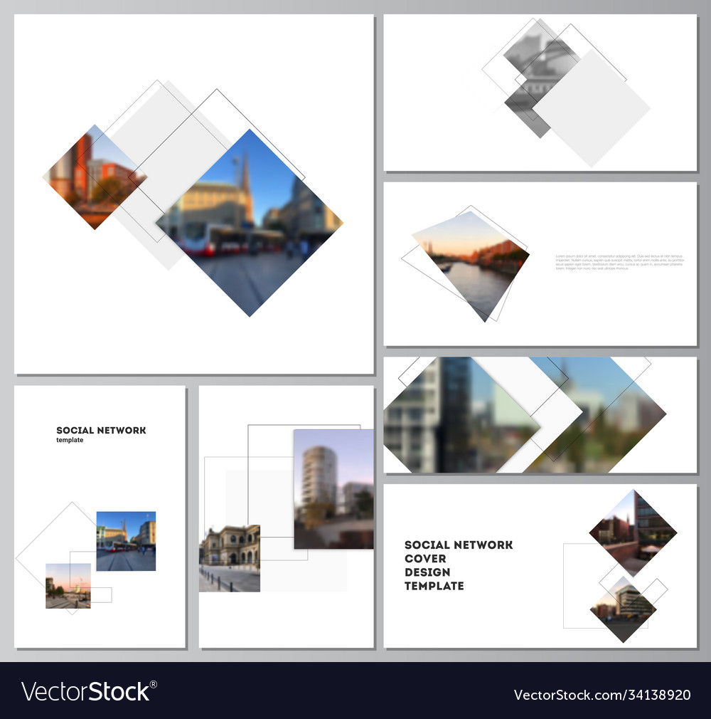 Layouts modern social network mockups Royalty Free Vector