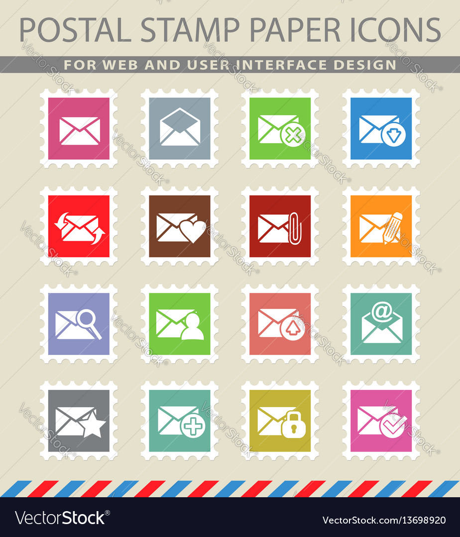 Mail and envelope icon set vector image Mail and envelope icon set