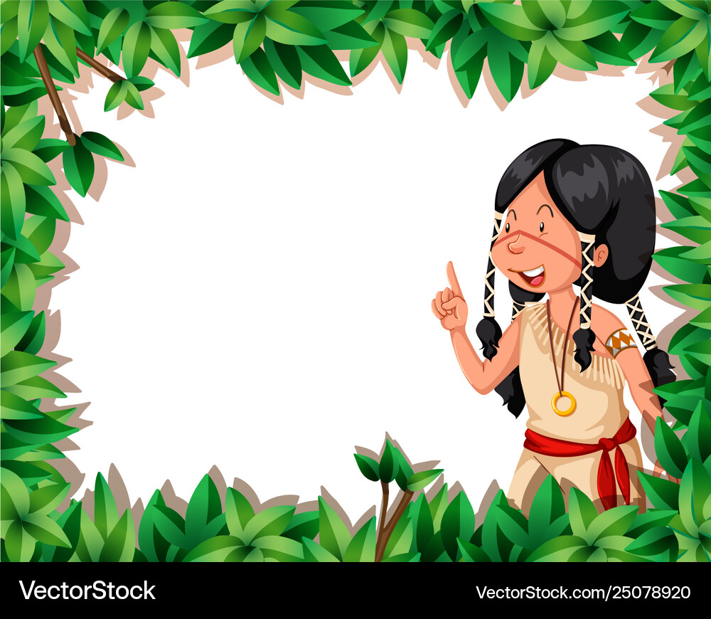 Native american on nature Royalty Free Vector Image
