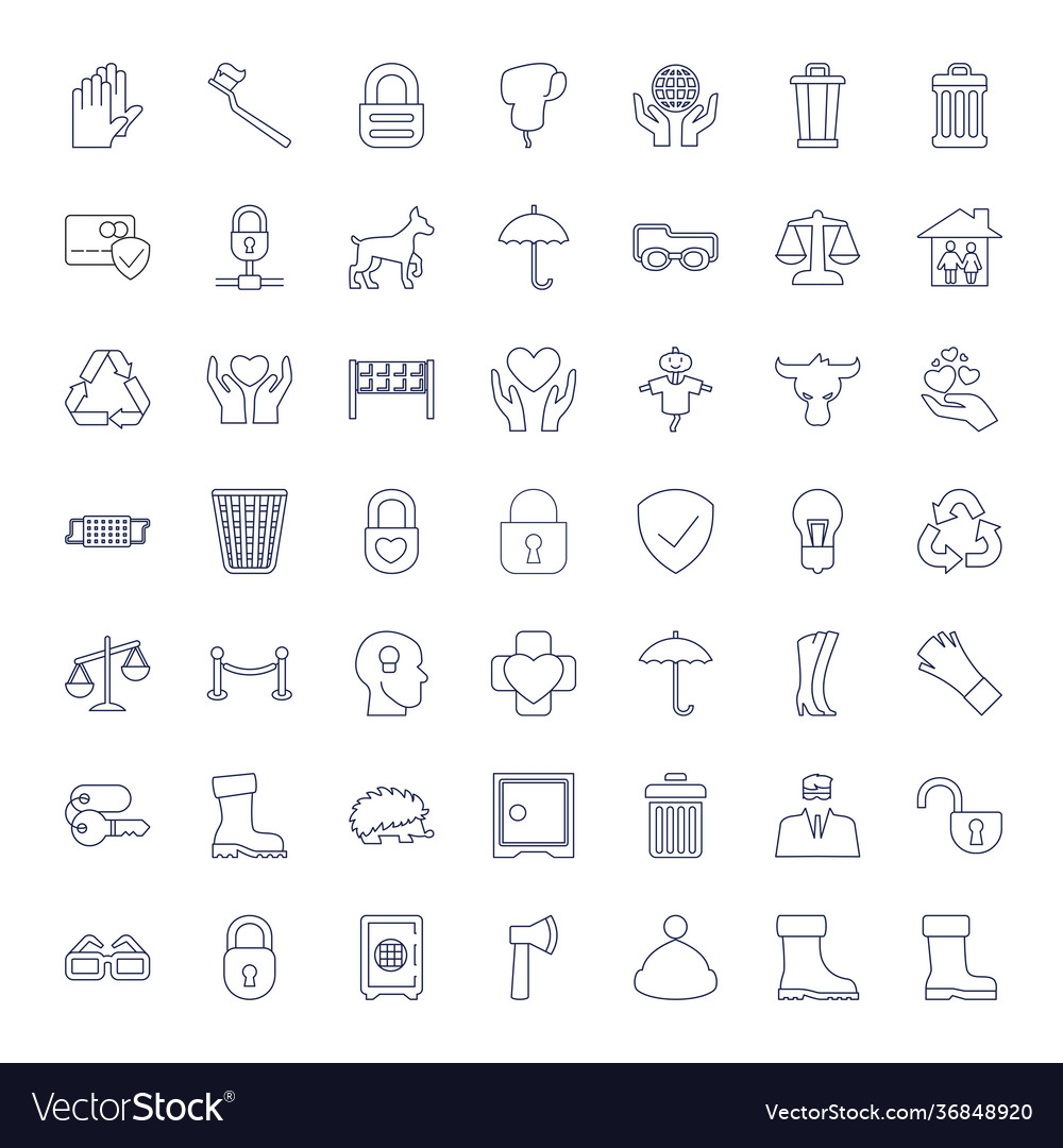 Protection Icons Royalty Free Vector Image - Vectorstock