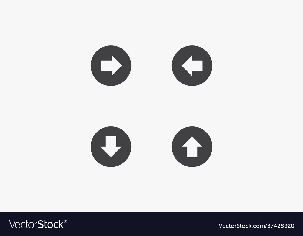 Set arrow right left up down icon button Vector Image Set arrow right left up down icon button