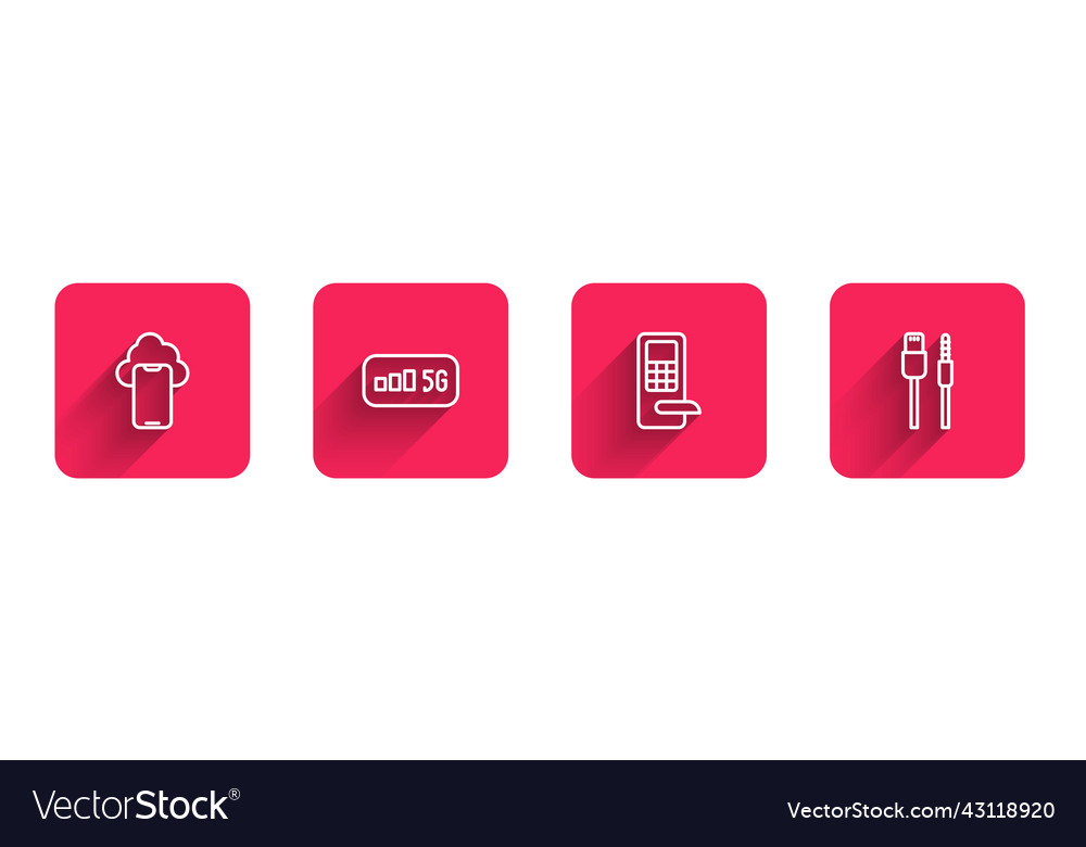Set line cloud technology data 5g wireless vector image Set line cloud technology data 5g wireless