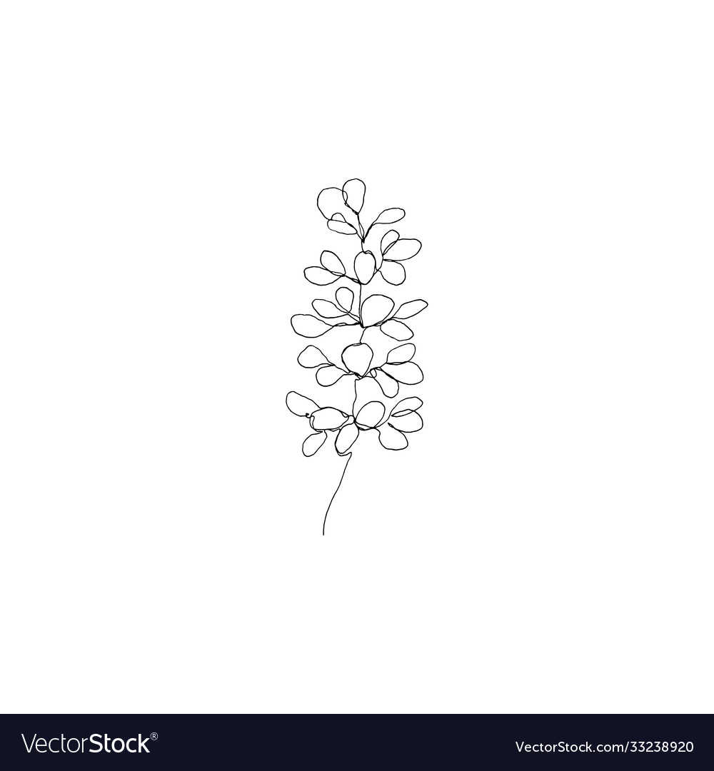 Simple continuous line art design vector image Simple continuous line art design