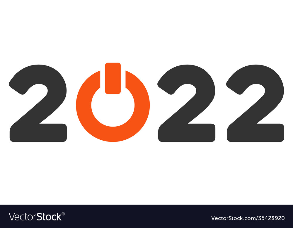 Start 2022 caption flache Symbol