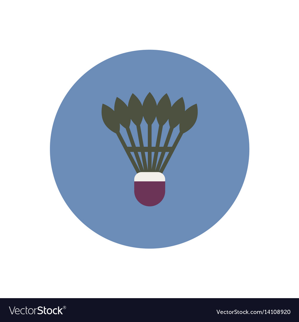 Stylish icon in color circle shuttlecock badminton