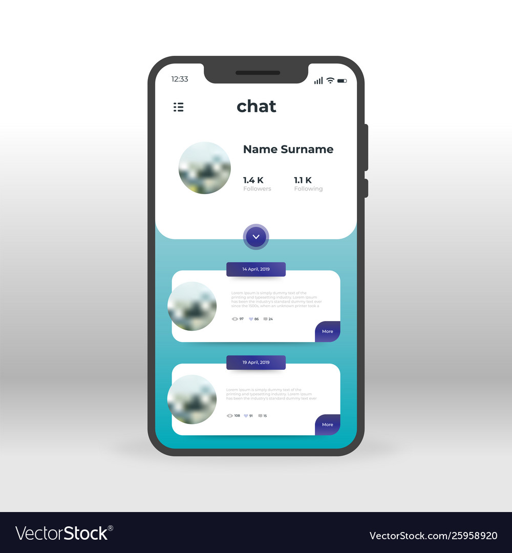 User Chat Profile Ui Ux Gui Screen For Mobile Vector Image