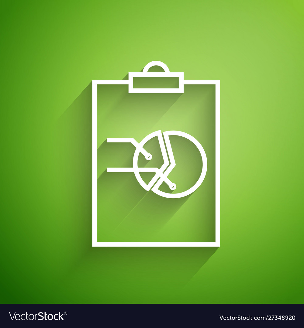 White line clipboard with graph chart icon vector image White line clipboard with graph chart icon