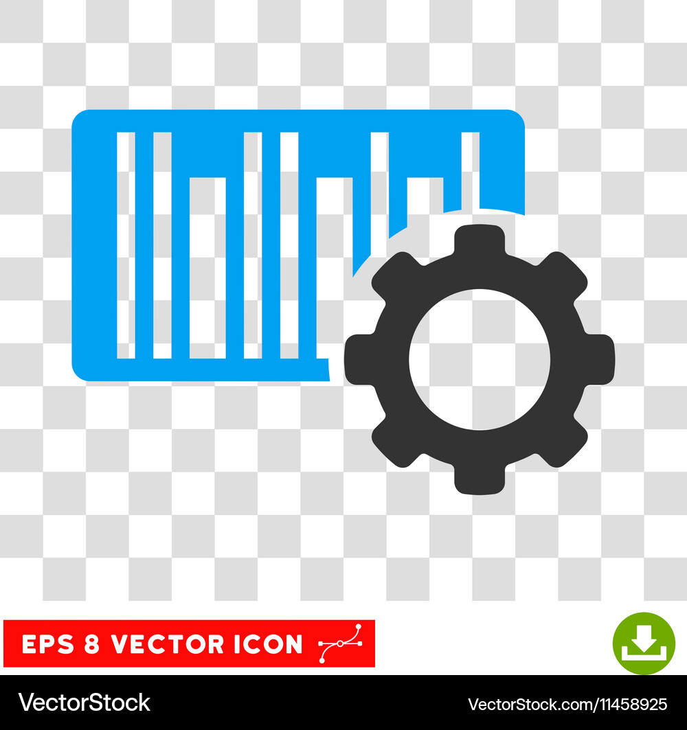 Bar code settings eps icon Royalty Free Vector Image