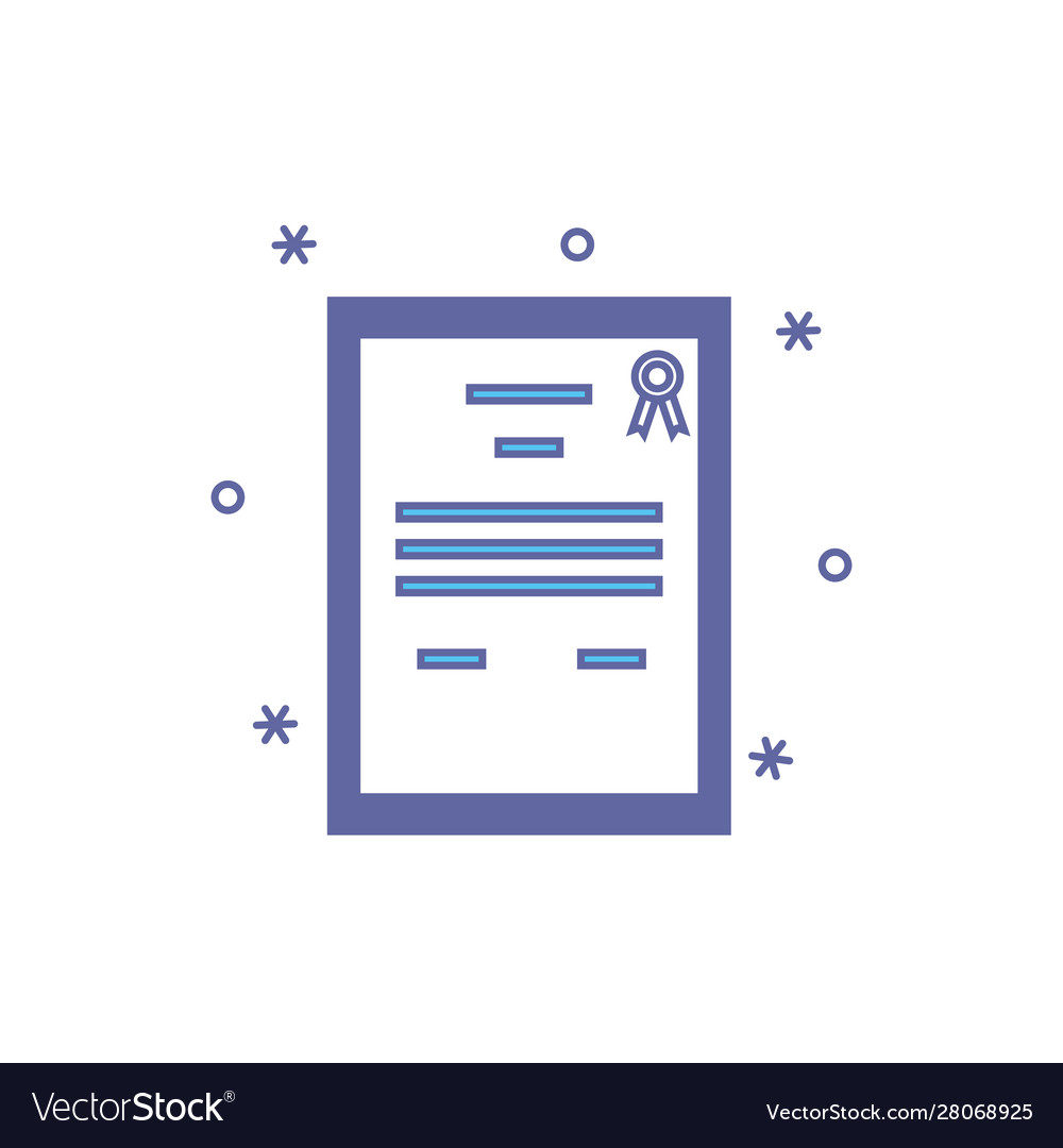Certificate document fill style icon