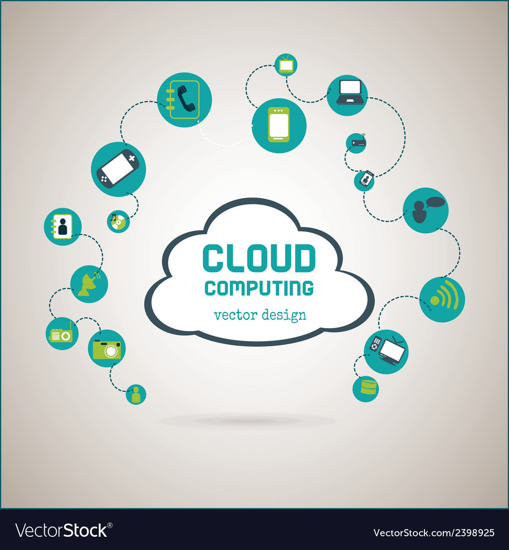 Cloud computing over gray background
