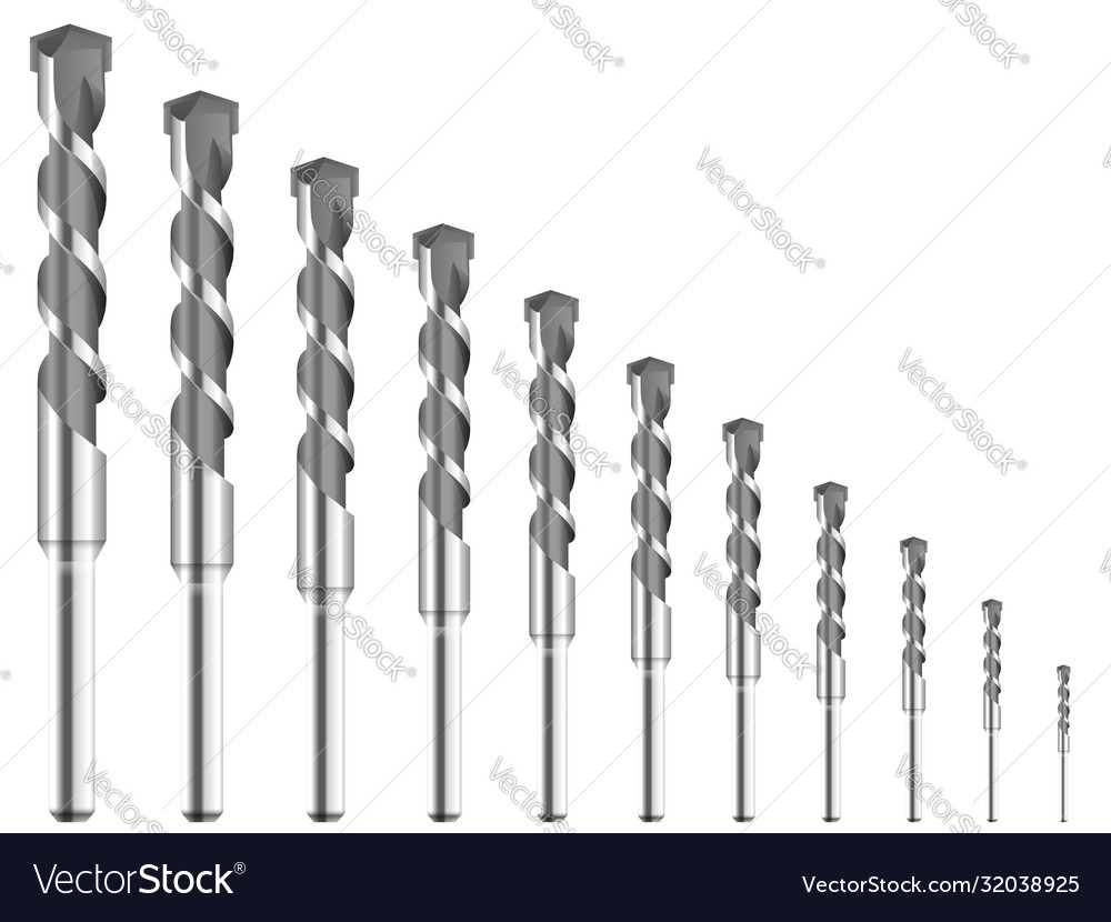 Drill bits Royalty Free Vector Image - VectorStock