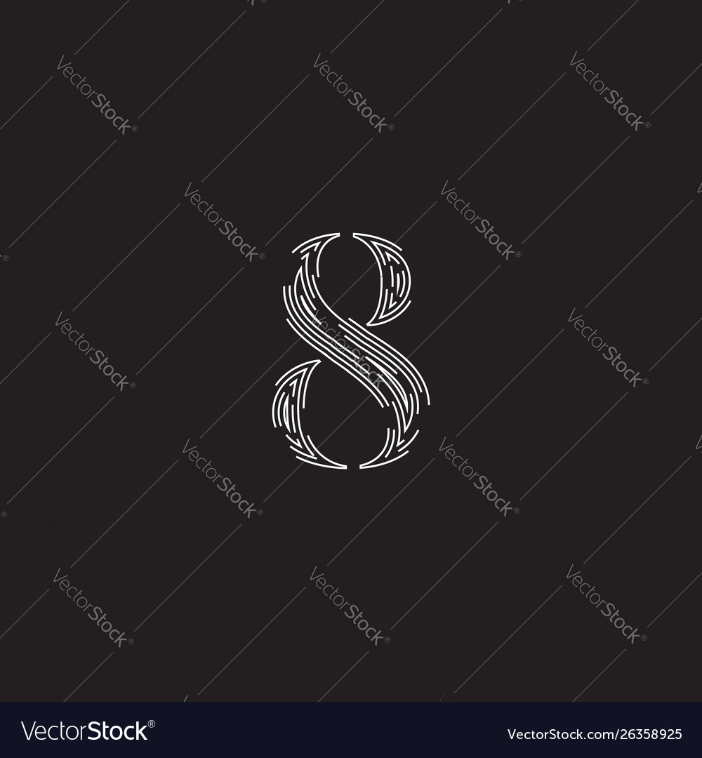 Elegant character from a fontset made dashed vector image Elegant character from a fontset made dashed