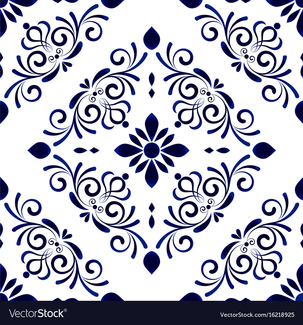 Floral tile pattern Royalty Free Vector Image VectorStock