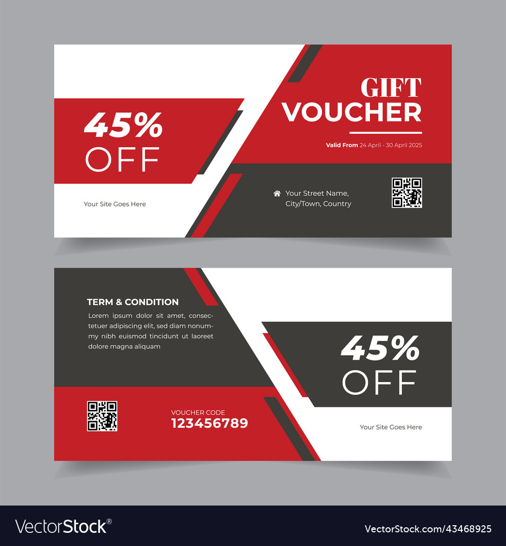 Gift voucher template promotion sale for business vector image Gift voucher template promotion sale for business