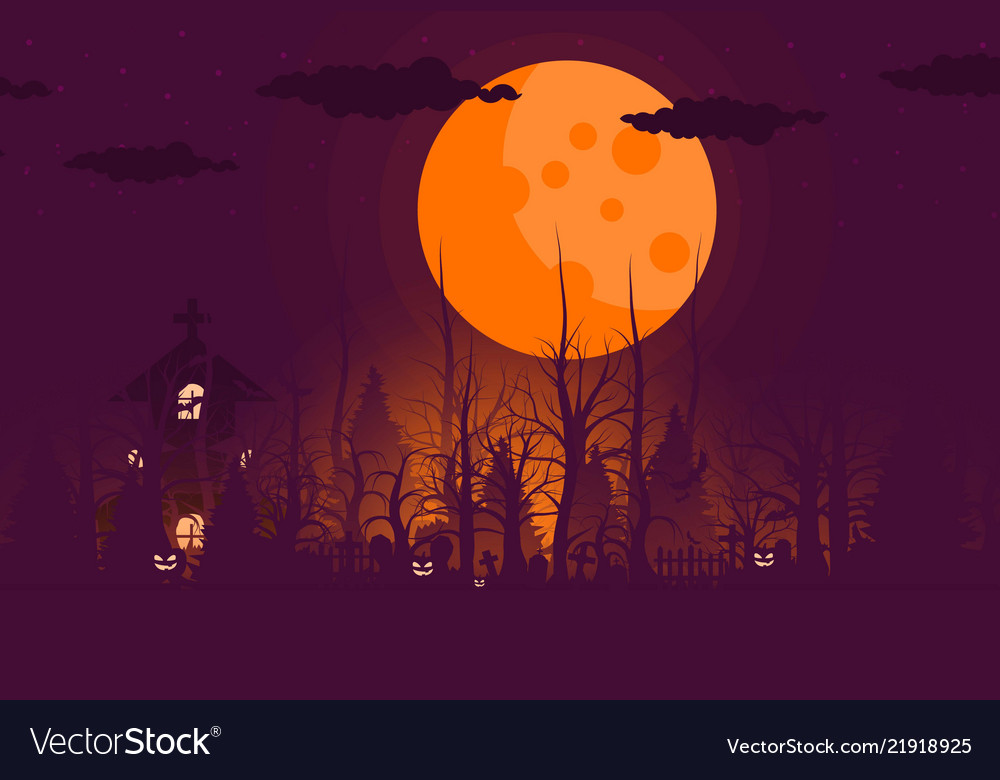 Happy halloween background and scary tree pumpkin