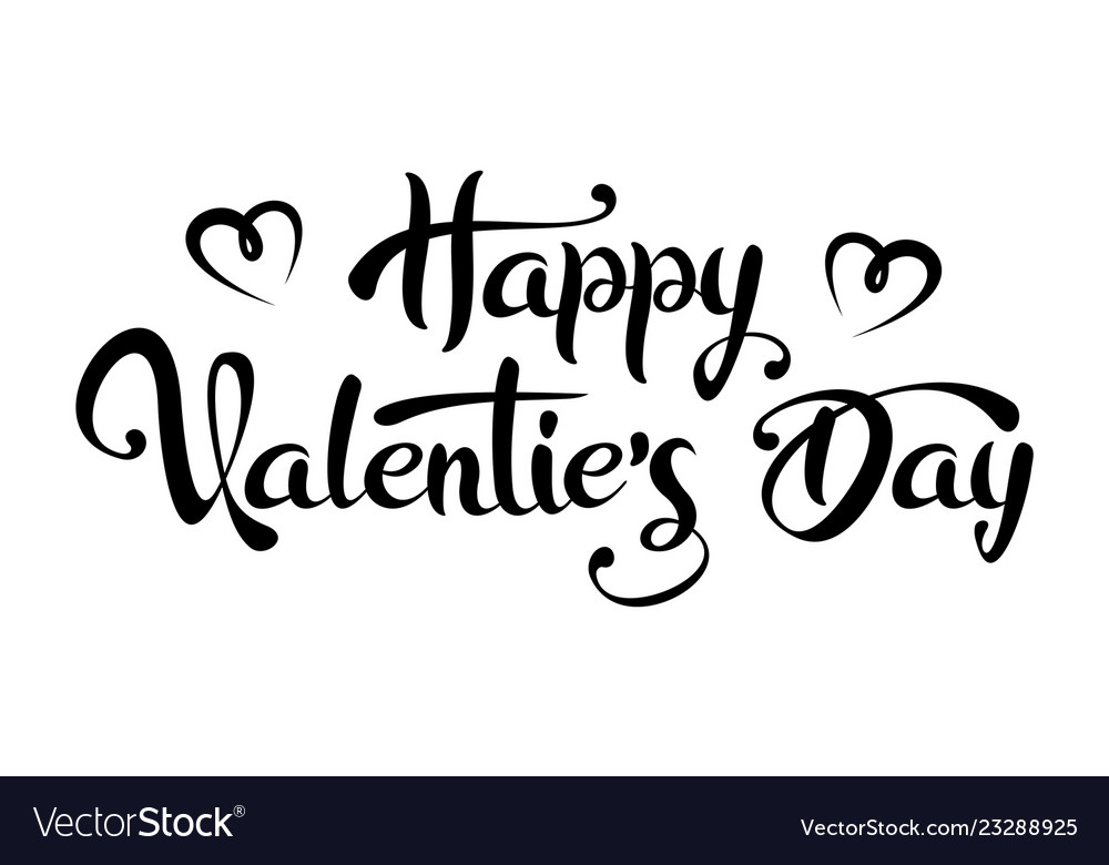 Happy valentines day lettering text Royalty Free Vector