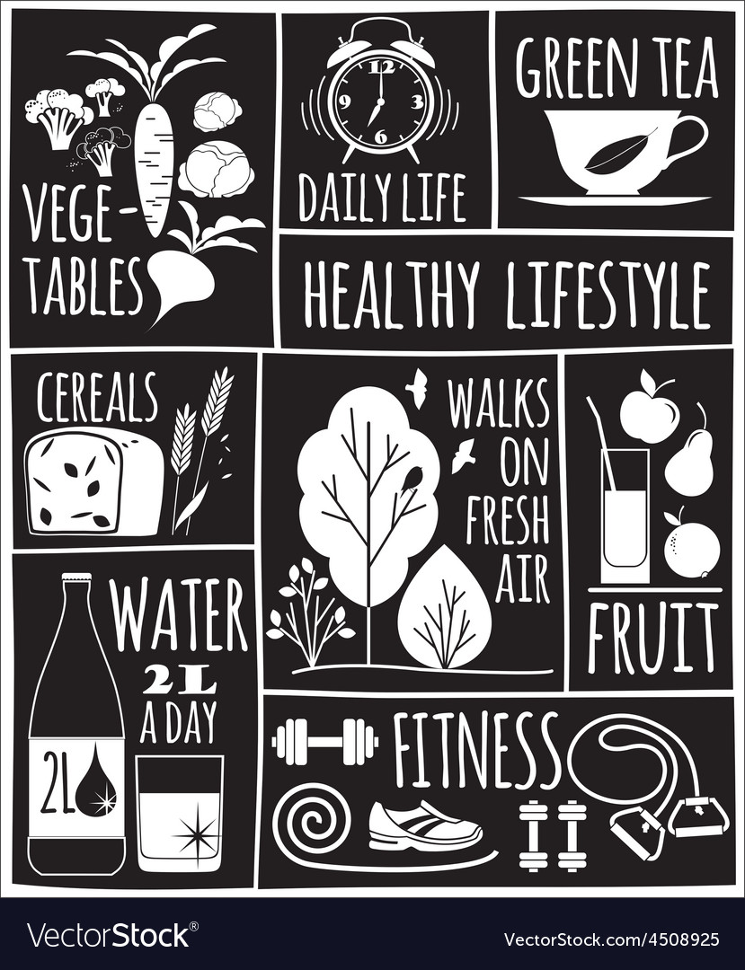 Healthy lifestyle Royalty Free Vector Image - VectorStock